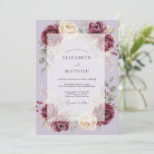 Invitation Mariage Fleur de Lilas Vin (Debout devant)