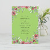 Invitation Mariage Fleur de Lime Rose (Debout devant)