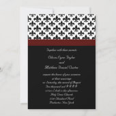 Invitation Mariage Fleur De Lis noir et rouge (Dos)