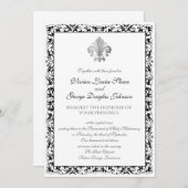 Invitation mariage Fleur-De-lis orienté (Devant / Derrière)