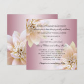 Invitation Mariage Fleur de Lotus Rose (Devant / Derrière)