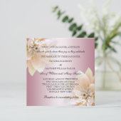 Invitation Mariage Fleur de Lotus Rose (Debout devant)