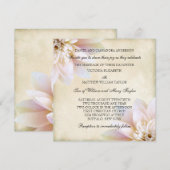 Invitation Mariage Fleur de Lotus Rose Blanc (Devant / Derrière)