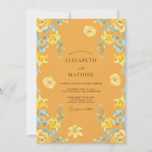 Invitation Mariage Fleur de Lys Azurée Marigold