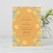 Invitation Mariage Fleur de Lys Azurée Marigold (Debout devant)
