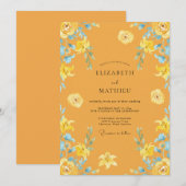 Invitation Mariage Fleur de Lys Azurée Marigold (Devant / Derrière)
