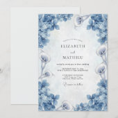 Invitation Mariage Fleur de Lys Dusty Blue (Devant / Derrière)