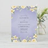 Invitation Mariage Fleur de Lys Jaune Pervenche (Debout devant)