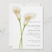 Invitation Mariage Fleur de Lys moderne blanc (Devant)