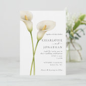 Invitation Mariage Fleur de Lys moderne blanc (Debout devant)