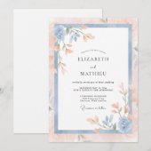 Invitation Mariage Fleur de Maïs Abricot (Devant / Derrière)