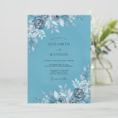 Invitation Mariage Fleur de Maïs Argent Rose (Debout devant)