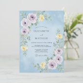 Invitation Mariage Fleur de Maïs Pétale de Lilas Douce (Debout devant)