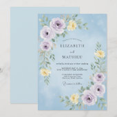Invitation Mariage Fleur de Maïs Pétale de Lilas Douce (Devant / Derrière)