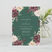 Invitation Mariage Fleur de Mariage Forestière Marron (Debout devant)