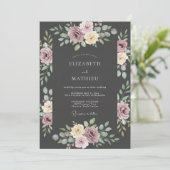 Invitation Mariage Fleur de Mauve (Debout devant)