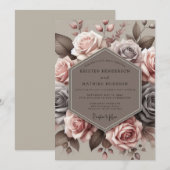 Invitation Mariage Fleur de Mauve Antique (Devant / Derrière)