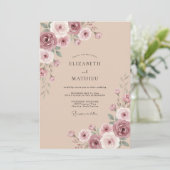 Invitation Mariage Fleur de Mauve en Fleur (Debout devant)