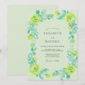 Invitation Mariage Fleur de Mer Citron (Devant / Derrière)