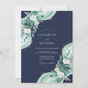 Invitation Mariage Fleur de Mer de Minuit