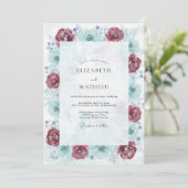Invitation Mariage Fleur de Mer Écarlate (Debout devant)