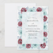 Invitation Mariage Fleur de Mer Écarlate (Devant / Derrière)