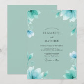 Invitation Mariage Fleur de Mer Mousse (Devant / Derrière)