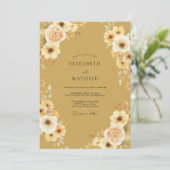 Invitation Mariage Fleur de Miel Ocre (Debout devant)