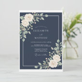 Invitation Mariage Fleur de Minuit Blanc Chaud (Debout devant)