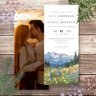 Invitation Mariage Fleur de Montagne Sauvage Photo Floral