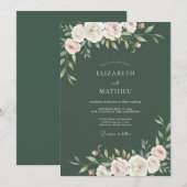 Invitation Mariage Fleur de Moss Ivory (Devant / Derrière)