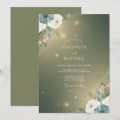 Invitation Mariage Fleur de Moss Or (Devant / Derrière)