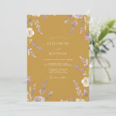 Invitation Mariage Fleur de Moutarde Améthyste (Debout devant)