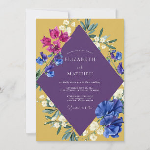 Invitation Mariage Fleur de Moutarde Violette