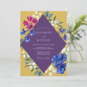 Invitation Mariage Fleur de Moutarde Violette (Debout devant)