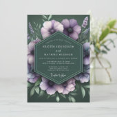 Invitation Mariage Fleur de Nuit Émeraude (Debout devant)