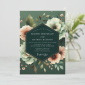 Invitation Mariage Fleur de Nuit Émeraude (Debout devant)