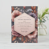 Invitation Mariage Fleur de Nuit Mauve (Debout devant)