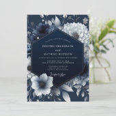 Invitation Mariage Fleur de Nuit Navale (Debout devant)