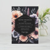 Invitation Mariage Fleur de Nuit Slate Peach (Debout devant)