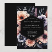 Invitation Mariage Fleur de Nuit Slate Peach (Devant / Derrière)