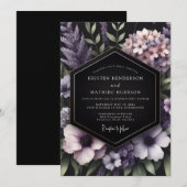 Invitation Mariage Fleur de Nuit Violette (Devant / Derrière)