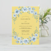 Invitation Mariage Fleur de Pâques Bleu (Debout devant)