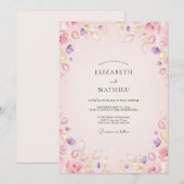 Invitation Mariage Fleur de Pastel Améthyste (Devant / Derrière)