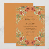 Invitation Mariage Fleur de Pavot Terracotta (Devant / Derrière)