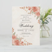 Invitation Mariage Fleur de Pêche (Debout devant)