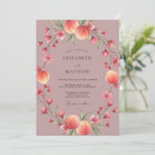 Invitation Mariage Fleur de Pêche Aquarelle (Debout devant)