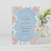 Invitation Mariage Fleur de Pêche Ardoise (Debout devant)