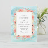 Invitation Mariage Fleur de Pêche Céleste Sauvage (Debout devant)