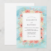 Invitation Mariage Fleur de Pêche Céleste Sauvage (Devant / Derrière)